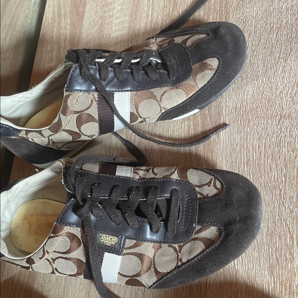 Coach Women's Brown and Black Signature Sneakers